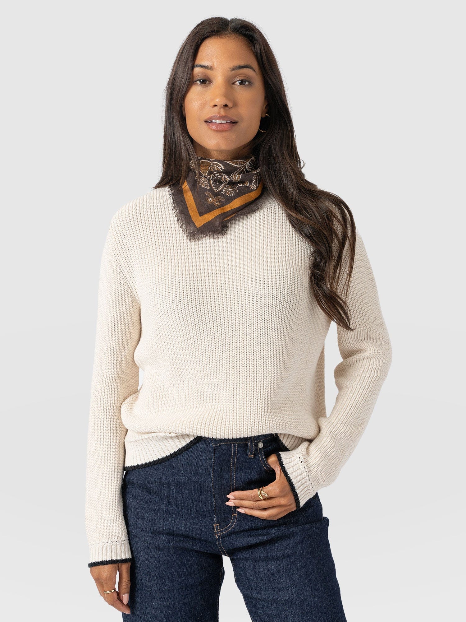 Wren Paisley Scarf - Brown - Women's Scarves | Saint + Sofia® USA